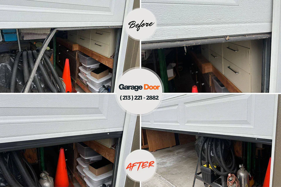 Before and after: garage door repair Sellersburg, IN